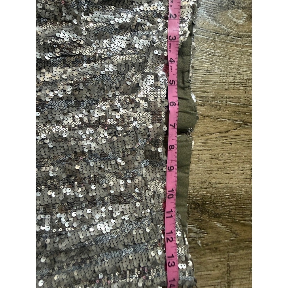 VICI Silver Sequin Wide Leg Pants High Rise Party Trousers Medium - Picture 7 of 9
